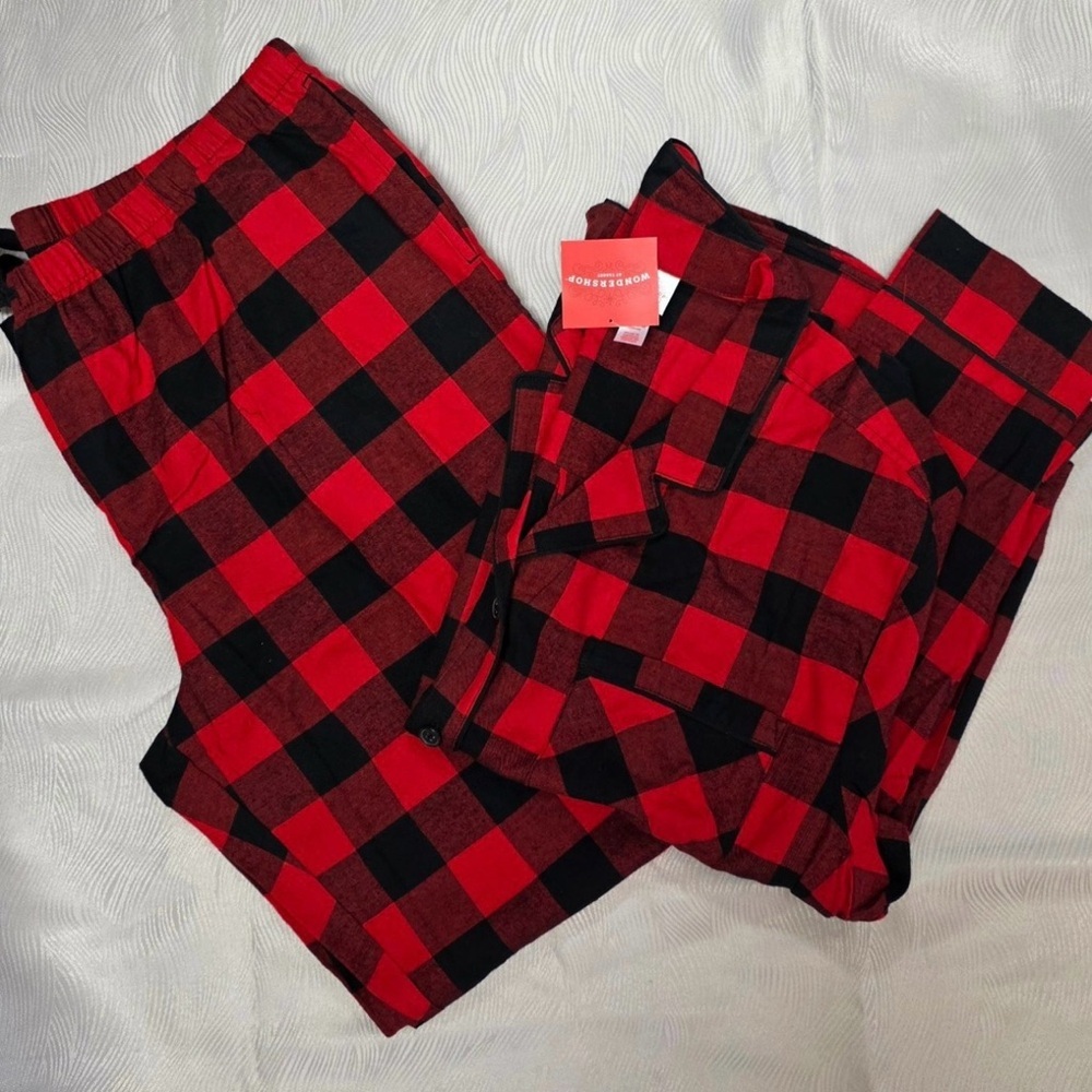 Red and Black Checkered Pajama Set size L
